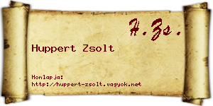 Huppert Zsolt névjegykártya
